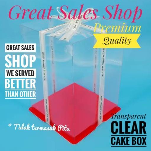 Cake Box Clear Dus Kue Bening Kotak Kue Transparan Mika Pet 30 Cm