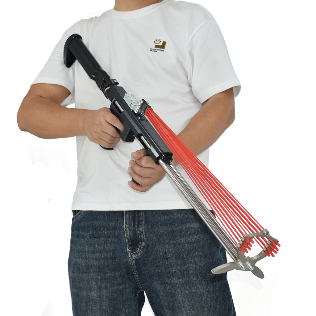 Black Folding Slingshot Rifle Mechanical Catapult Outdoor Shooting Toys Hunting Tools Creative