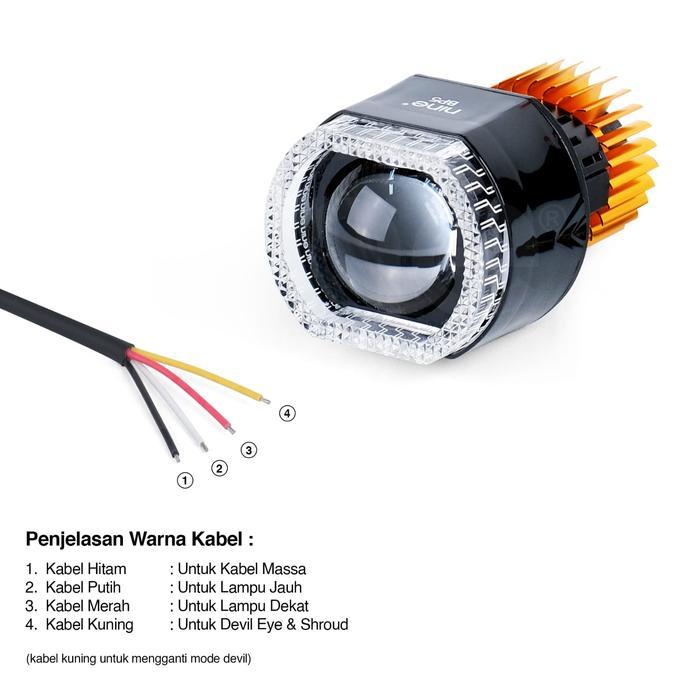 Murah Lampu Led Projector Matrix Biled Motor Devil Eye Biru Cahaya Putih Kipas Nine Luximos Led Bp5