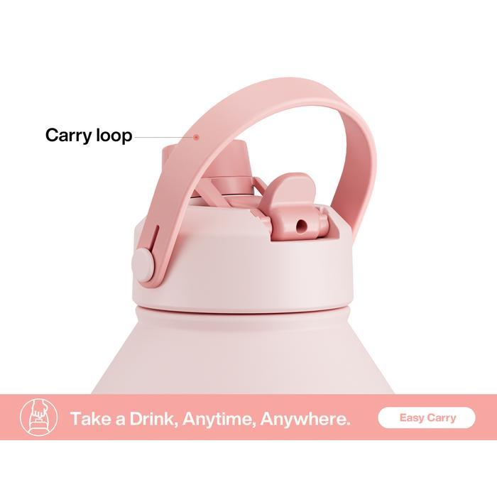 pkfxi- 64 Oz Insulated Water Bottle, Dishwasher Safe Half Gallon Water Bottle With Ergonomic