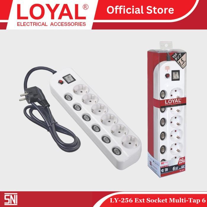 Loyal Stop Kontak Saklar Ganda Saklar Switch On Off 6 Lubang Ly 256