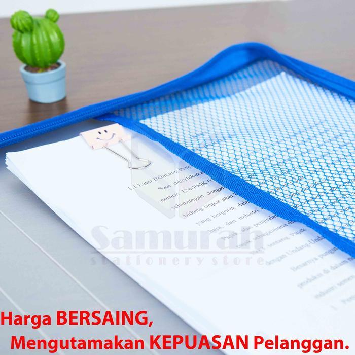 Map Plastik Resleting Jenia / Zipper Bag School / tas Jaring Seleting Tenteng Kantor & Sekolah Merah