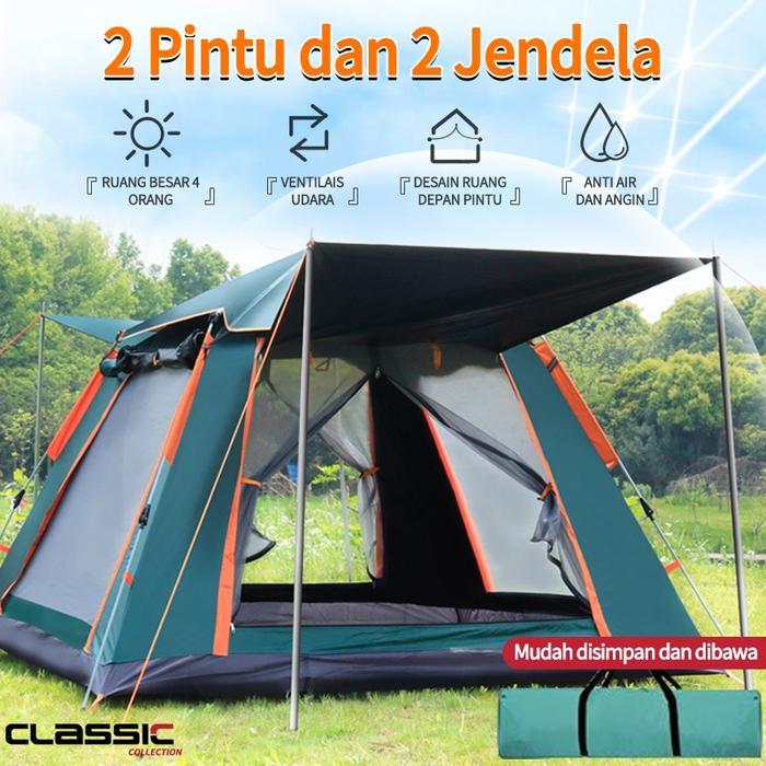 BERKUALITAS Tenda Camping Kapasitas 4-6 Orang Tenda Gunung Tenda Otomatis