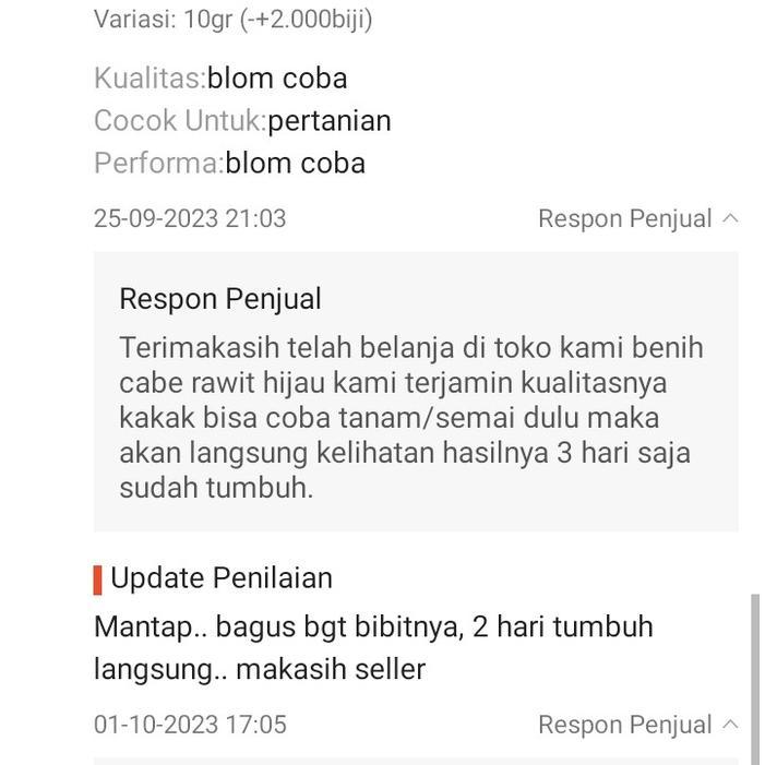 BENIH/BIBIT CABE RAWIT HIJAU LOKAL 5GR & 10GR ISI (-+1000 & -+2.000) BIJI/BUTIR BERKUALITAS CABAI