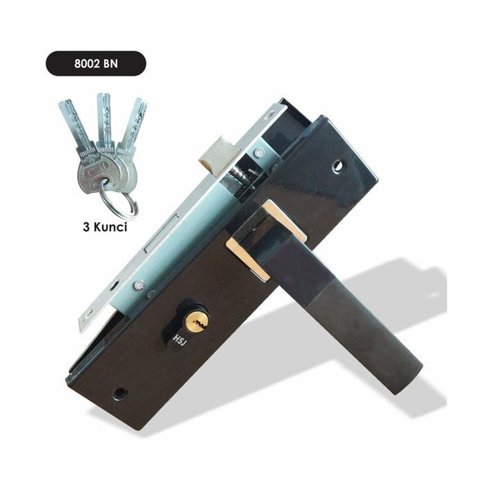 Handle set Pintu Tanggung / Medium 20cm handle pintu Kotak HSJ 8003 BN / handle pintu minimalis /