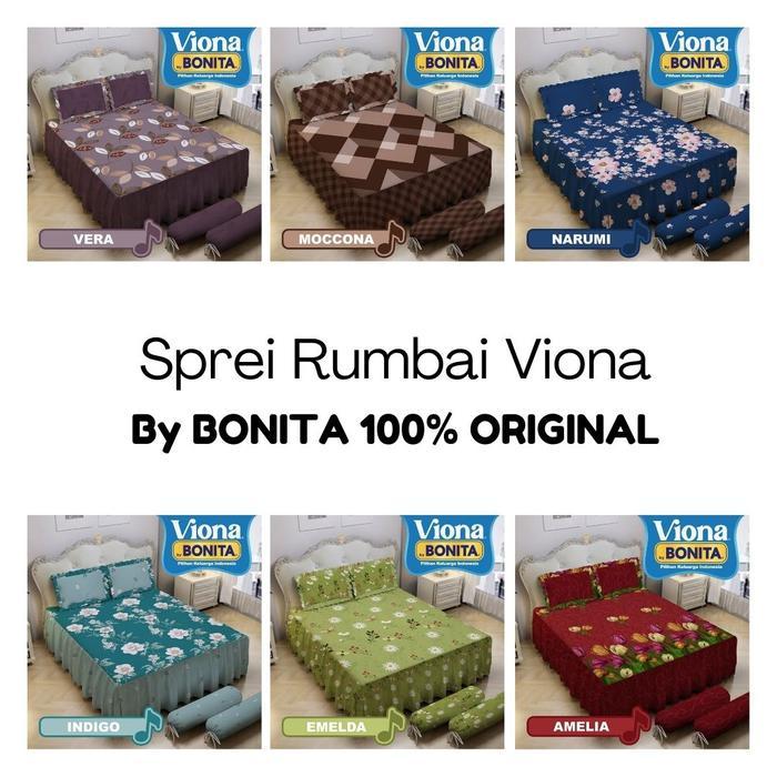 Sprei Rumbai Bonita Viona Queen 160x200 - Bantal Guling Sarung