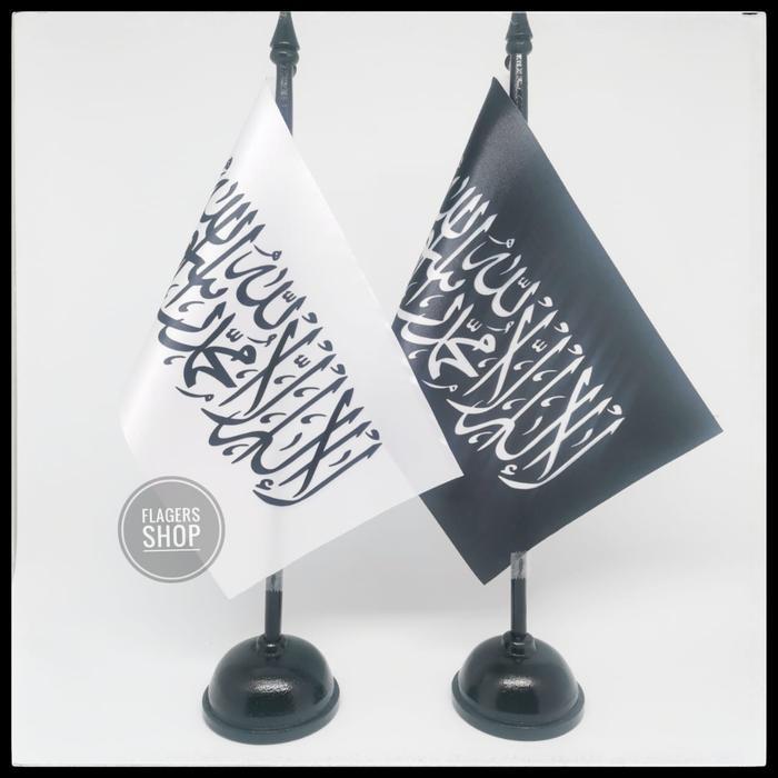 ASLI BENDERA MEJA TAUHID + TIANG KAYU READY STOCK