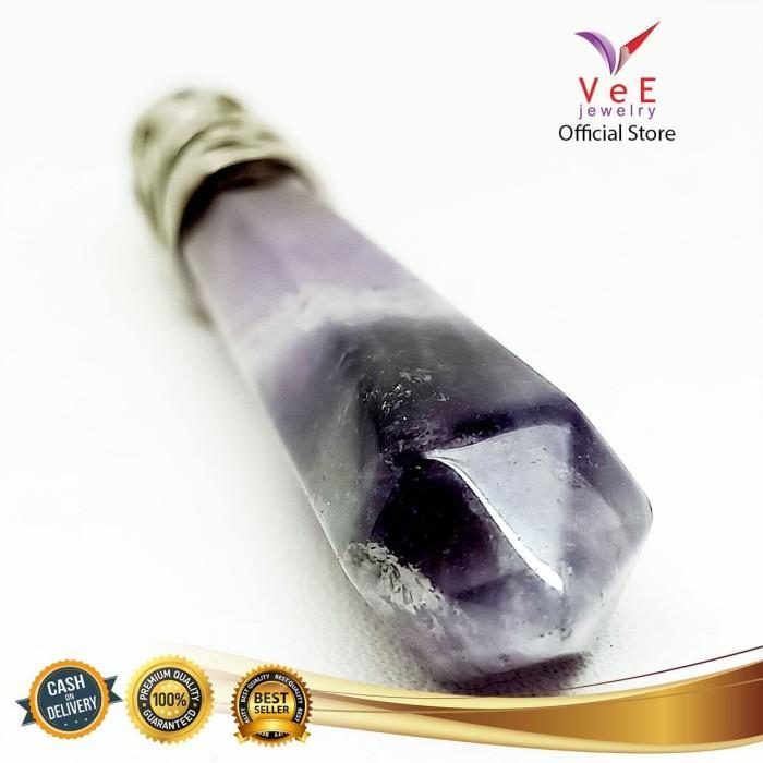 mhrr- Liontin Batu Kecubung Ungu Amethyst Hexagonal - Vee Liontin Wanita