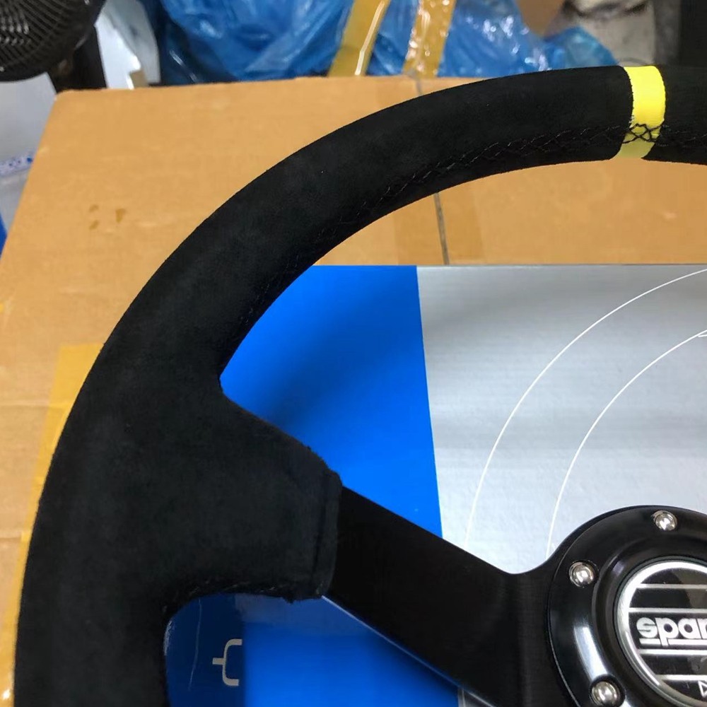 Universal Drift 350Mm Sparco Racing Steering Wheel Car Suede Leather