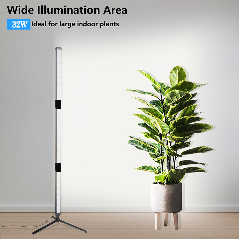 Standing Grow Light,32W Full Spectrum Led Plant Light For Indoor,T10,Vertical Grow Light, Wide