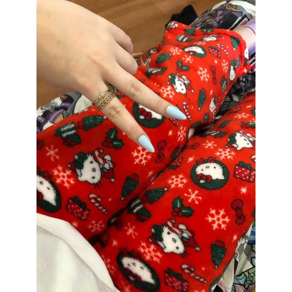 Y2K Christmas Pajama Pants Anime Flannel Fashion Pants Cute Cartoon Couple Casual Loungewear Women