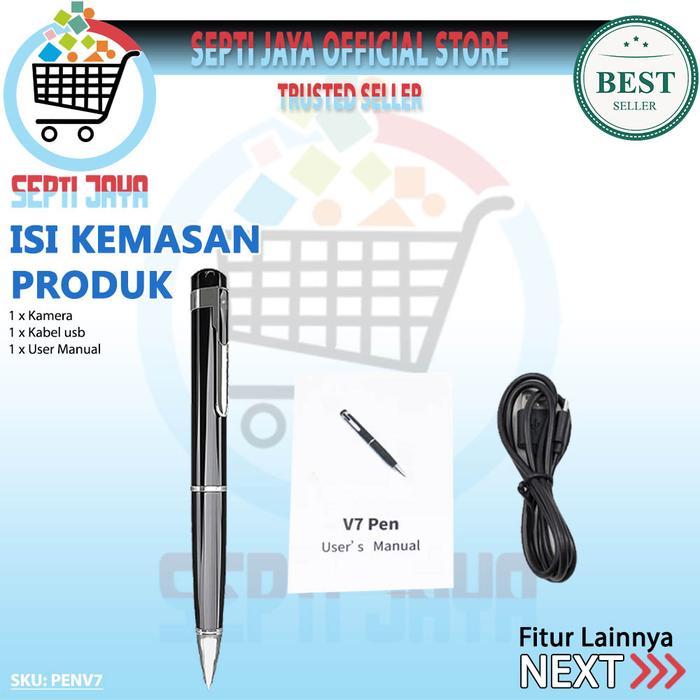 scurt- Spy Cam Pen V7 Camera Pulpen Pengintai Mini 1080P Kamera Saku Pocket