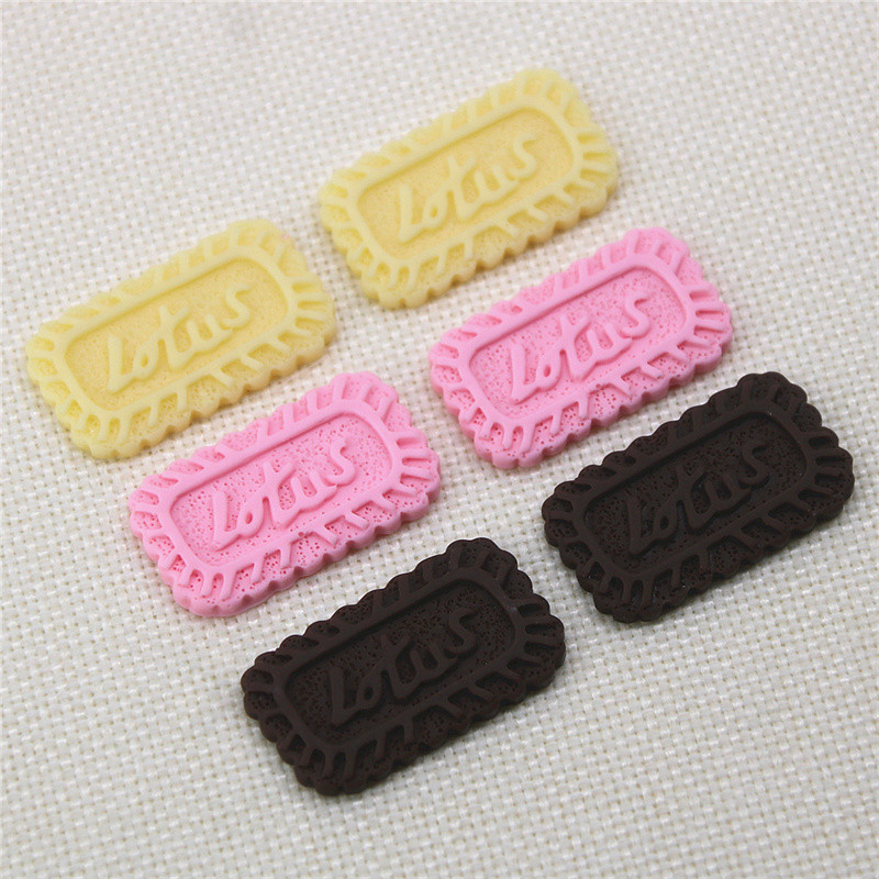 10Pcs New Resin Sweet Cookies Biscuit Flatback Cabochon Scrapbook Diy Embellishments Accessories