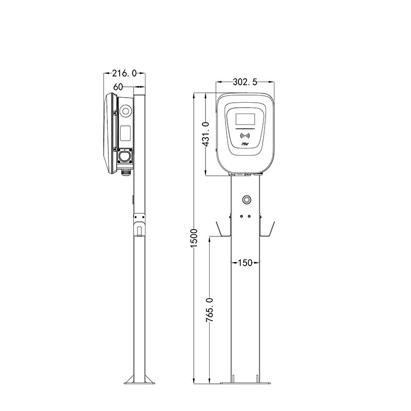 - 32A 2Phase Evse Wallbox Ev Charger 7Kw Electric Car Charger Ac Charging Ev Charger Pile