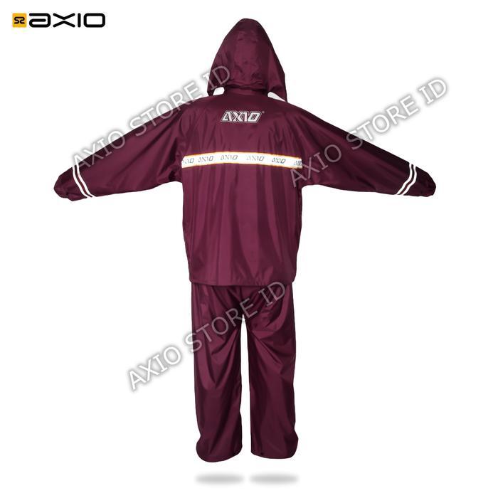 Jas Hujan Axio Jumbo Merah Maroon Original Waterproof