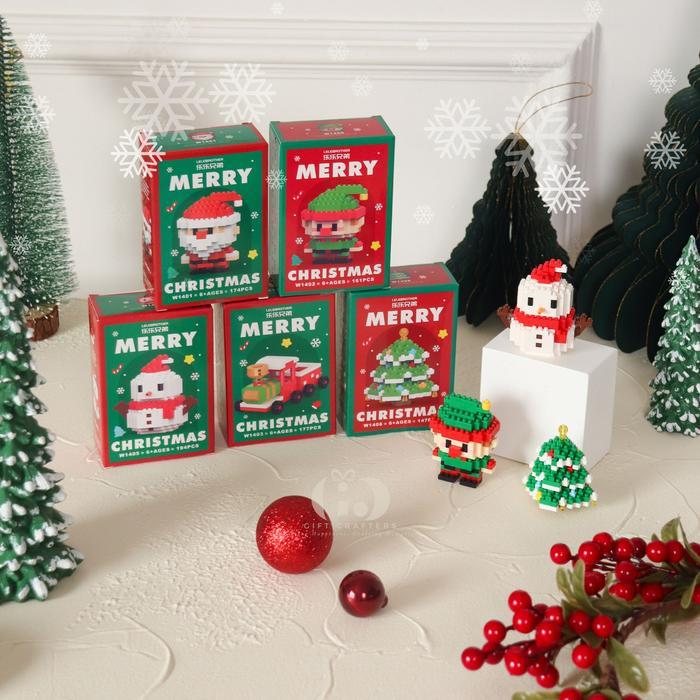 Mini Hampers Natal Lucu Isi Bricks, Cookies, Permen - Kado Natal Anak - Souvenir Sekolah Minggu