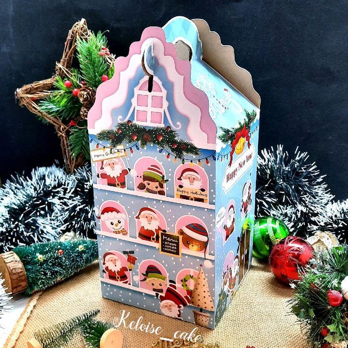 ( Isi 5 Box / @ 11.500 ) Box /Dus Kue Kering Natal / Christmas Isi 3 Toples Ukr 500Gr