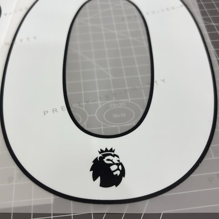 6don- Nameset Hk Custom Font Epl Liga Inggris 2017-2023 White Putih