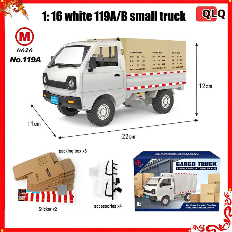 1:10/1:16 Wpl D12 Rc Car Simulation Drift Climbing Truck Led Light Cargo Rc Electric Toy Model For