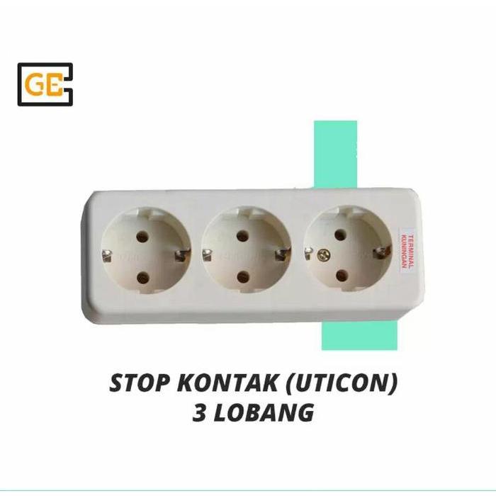 Stop Kontak Uticon 3Lubang /Stop Kontak Arde Uticon 3Lubang