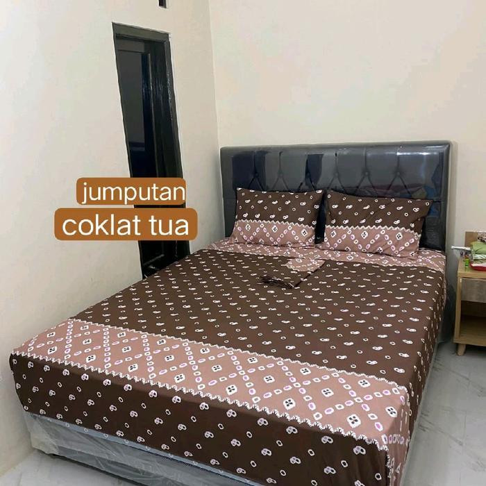 Sprei motif jumputan terlaris ukuran komplit Sprei jumputan solo Sprei jadul