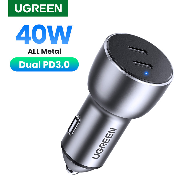 Ugreen 40W Quick Charge 4.0 3.0 Qc Usb Car Charger For Qc4.0 Qc3.0 Type C Pd Car Charging For 17 16