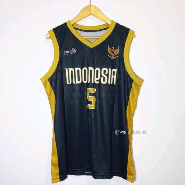 Jersey Basket Repro Timnas Indonesia Sea Games 2017 #5 Wuysang - Hitam