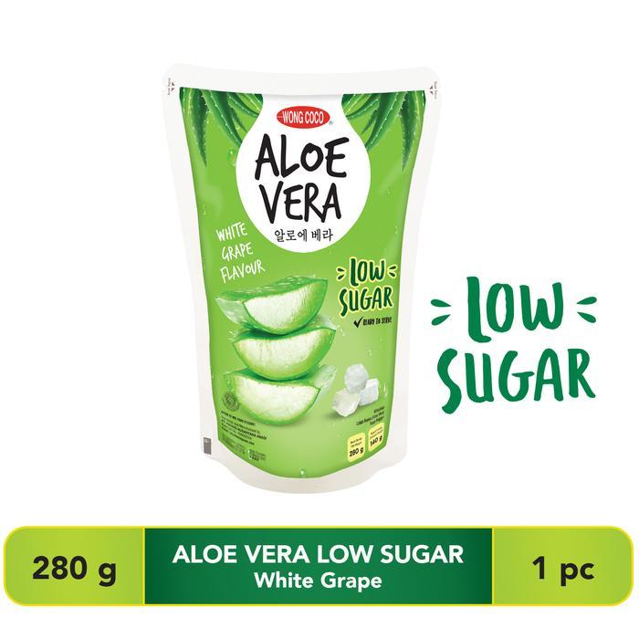 Wong Coco Aloe Vera LOW SUGAR White Grape 280Gr