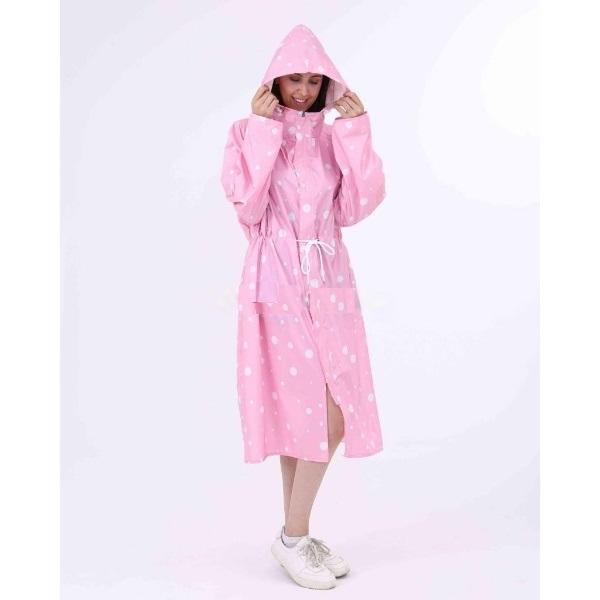 Jas Hujan Wanita Gamis 82011 Muslimah Hijabers Terusan Mantel Motif Polkadot Onde