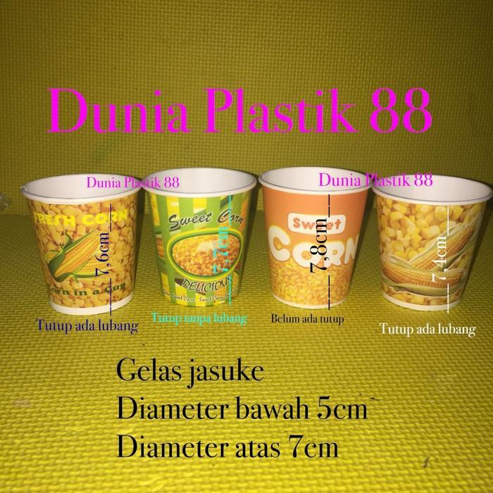 50PC 6,5oz Gelas kertas PAPER CUP gambar jagung susu keju JASUKE pop sweet corn popcorn