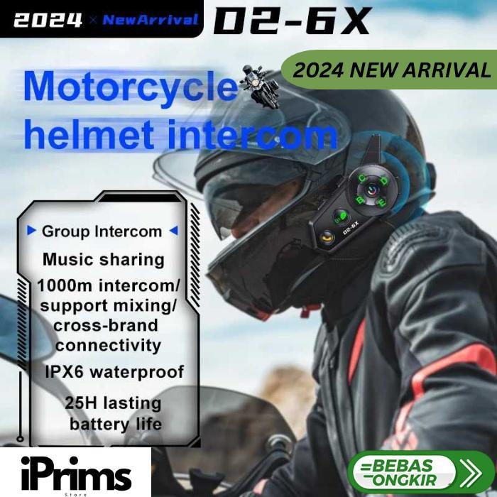 DISKON Touring Motor Intercom Komunikasi Helm Bluetooth HT set 6 s Anti C IPX6 1mAh - D2-6X VELEV