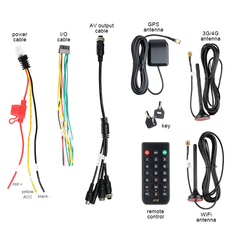 4G Gps Wifi Online 4Ch Bus Sd Card Video Mobile Dvr +Metal Dom / Side