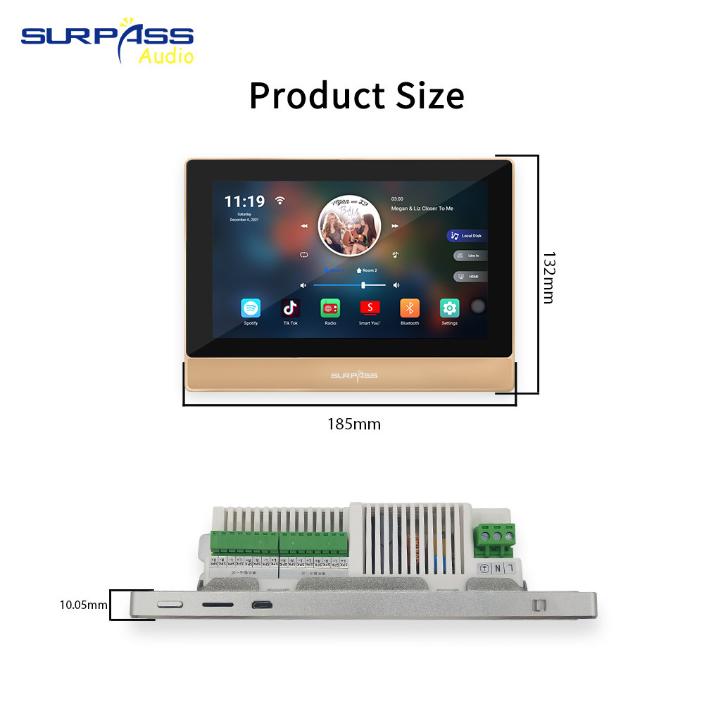 Wifi Wall Amplifier Android 8.1 System 7Inch Bluetooth Home Theater