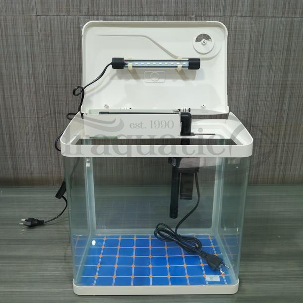 AQUARIUM 1 SET BENDING XS-400 UK. 38X23X42 CM FILTER + LAMPU AKUARIUM TANK KACA