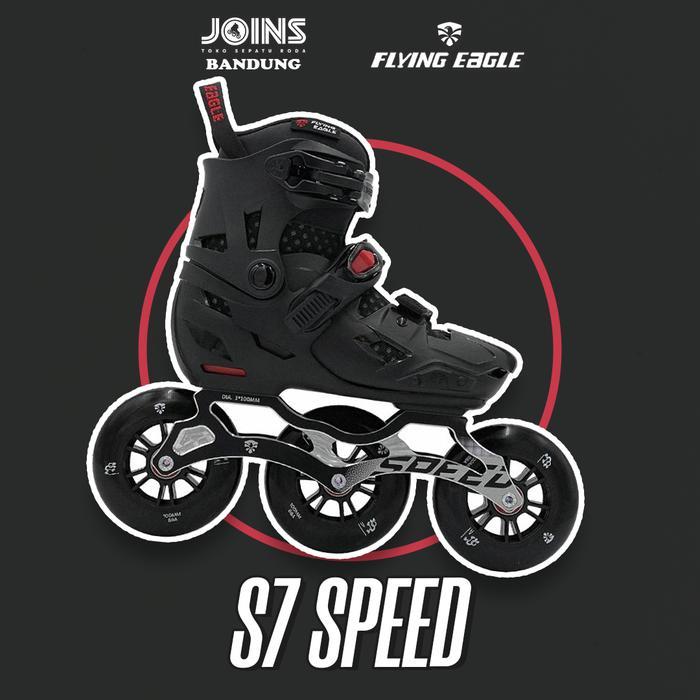 SEPATU RODA INLINE SKATE ANAK FLYING EAGLE S7 SPEED BLACK