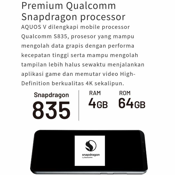 IpStore- Sharp Hp Aquos V - Android Smartphone Snapdragon 835 Octa Core Sh C02