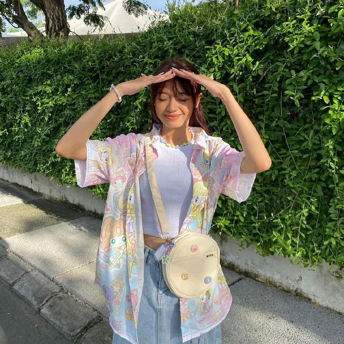 Himeku LALA Slingbag - Tas Selempang Bulat Cute - Tas Selempang Kanvas Wanita