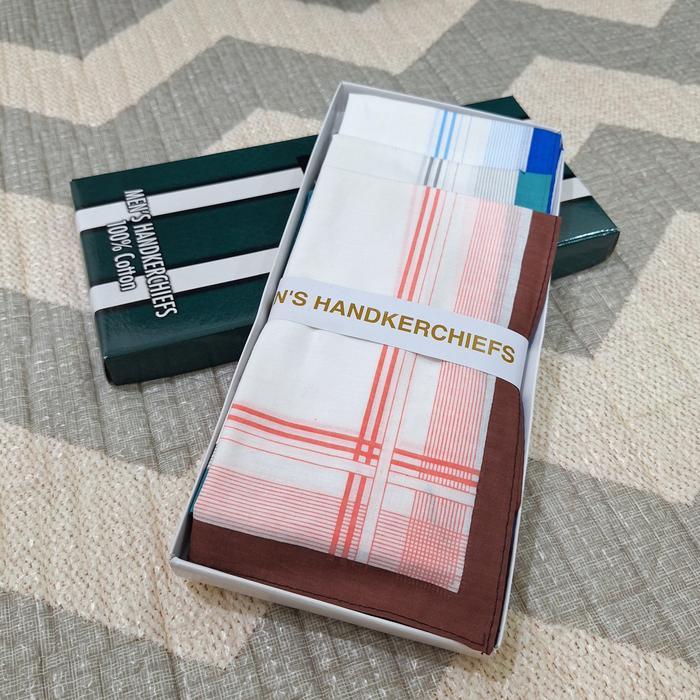 12 Pieces Sapu Tangan Pria Katun Saputangan Premium Bandana Handkerchief Aksesoris Kain