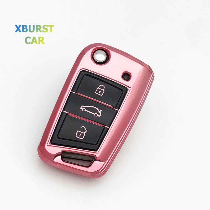 IMPORT Car Key Case Cover Shell Bag For Skoda Octavia Kodiaq Karoq For Seat Ateca Leon For