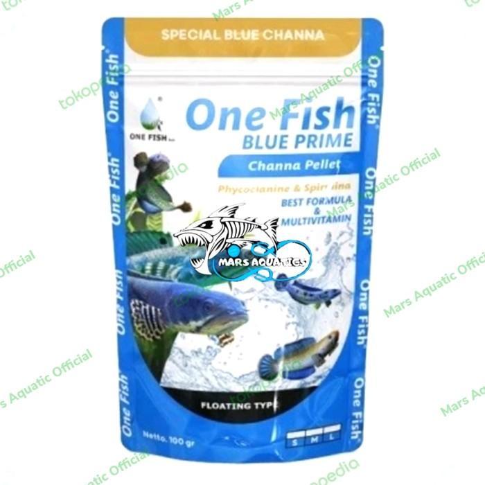 Pelet Ikan Channa Snakehead Pakan One Fish Blue Prime 100Gr Size L