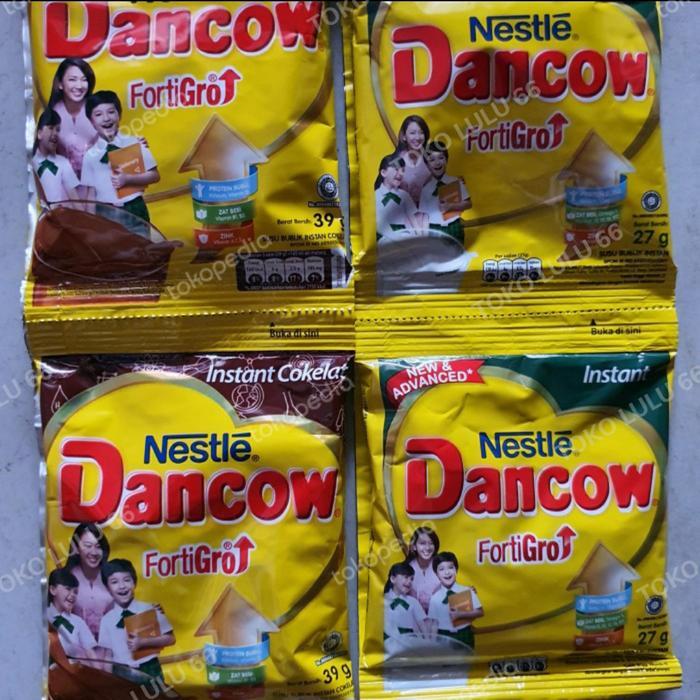 h2rvkj- Dancow Fortigro,Susu Bubuk @27Gr -39Gr Isi 10 Sachet Full Cream/Coklat