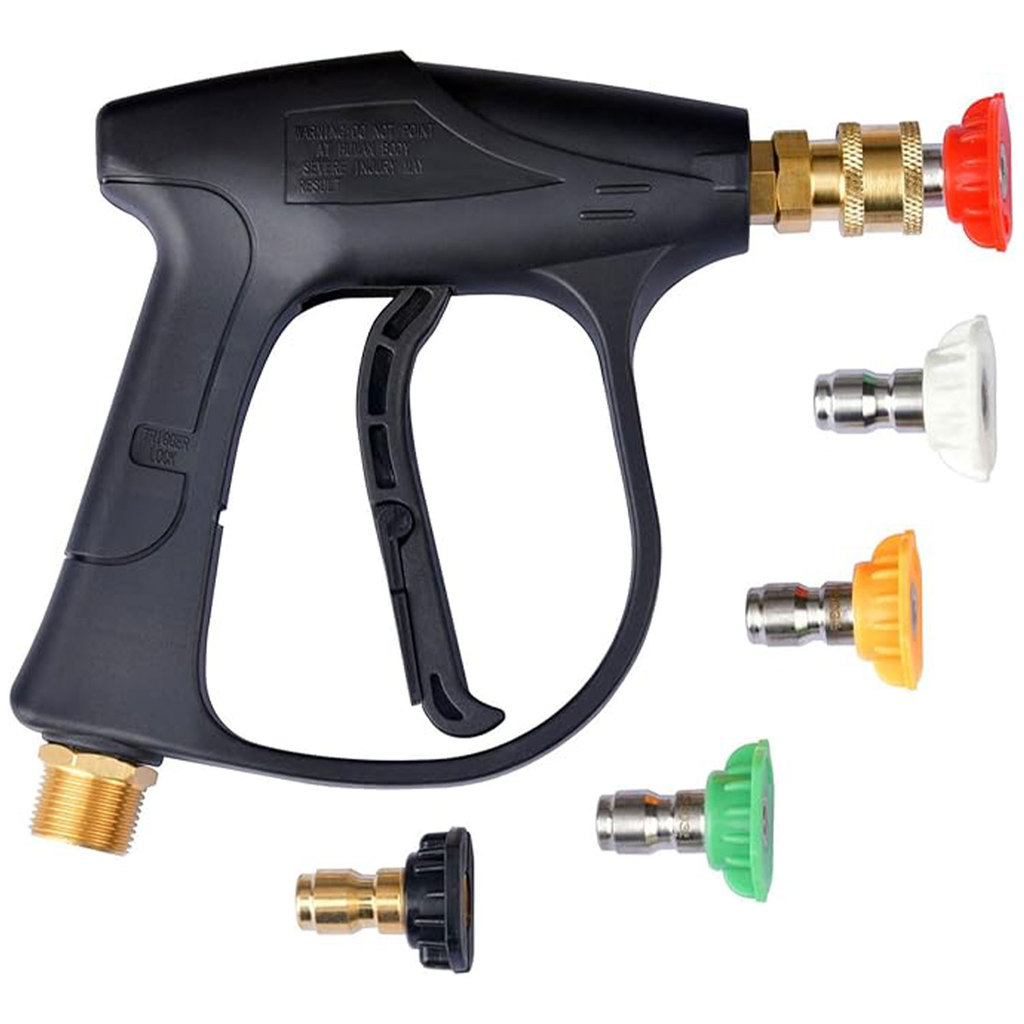 Car High Pressure Water Gun Car Washer 14Mm M22 Socket 1/4" Quick Release Snow Foam Gun With 5Pcs