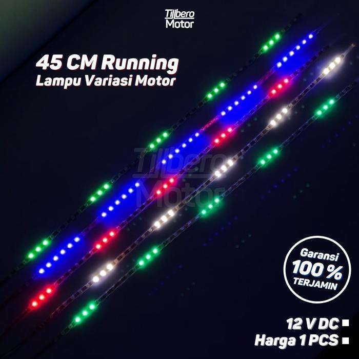 Lampu Alis LED Running 45 CM Kedip DRL Elastis RGB Fleksibel Strip Motor / Mobil Universal