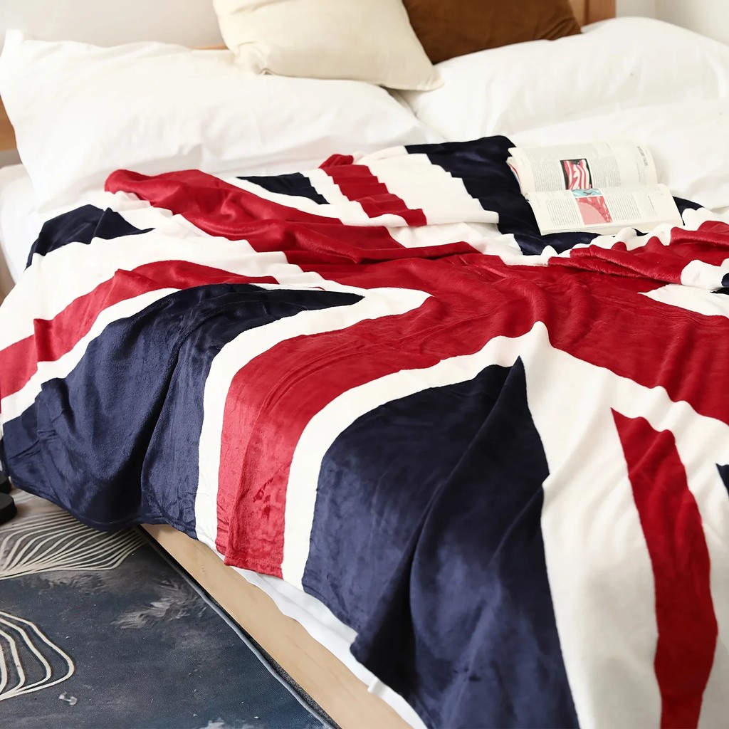 British Flag Flannel Throw Blanket Union Jack Design For Home Office Gifts Thin Quilt For Nap Air