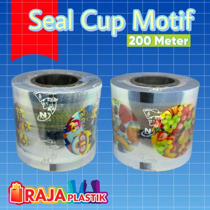 Plastik Seal Gelas Pop Ice Motif dan Polos 200mtr / Plastik Segel Gelas Plastik Pop Ice panjang