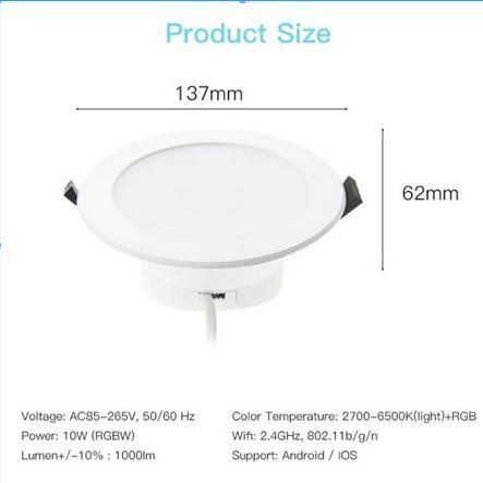 siy4- Seyven Smart Down Light Rgb+W 15 W Wifi Smart Downlight Dimming Remote Lampu