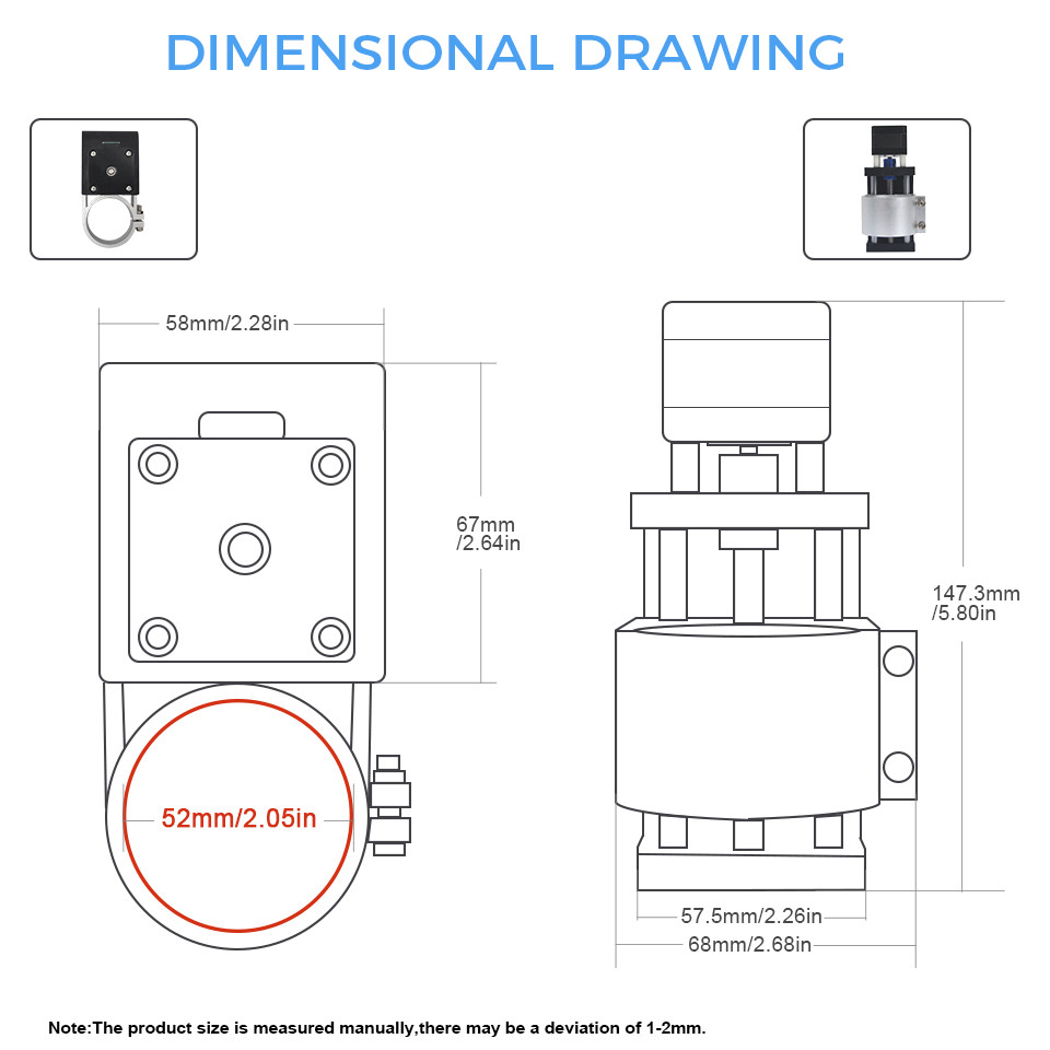 Daedalus 3018 Z Axis Upgrade With 52Mm Spindle Holder For 3018 Pro