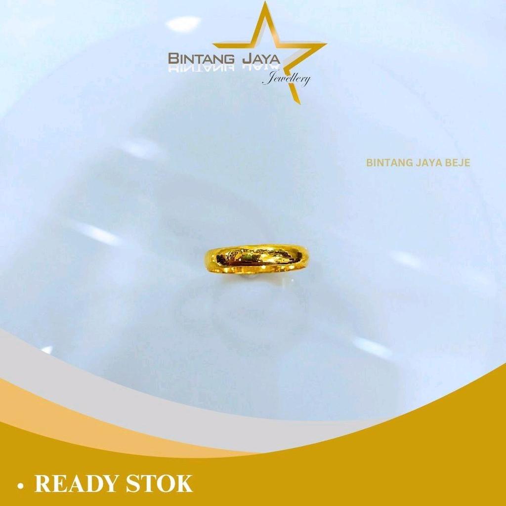 Cincin Emas Asli LM99 - Belah Rotan No 20.5 - Kadar (LM99) - Berat 3,3gr - Ukuran 20.5 - Rotan Ekskl