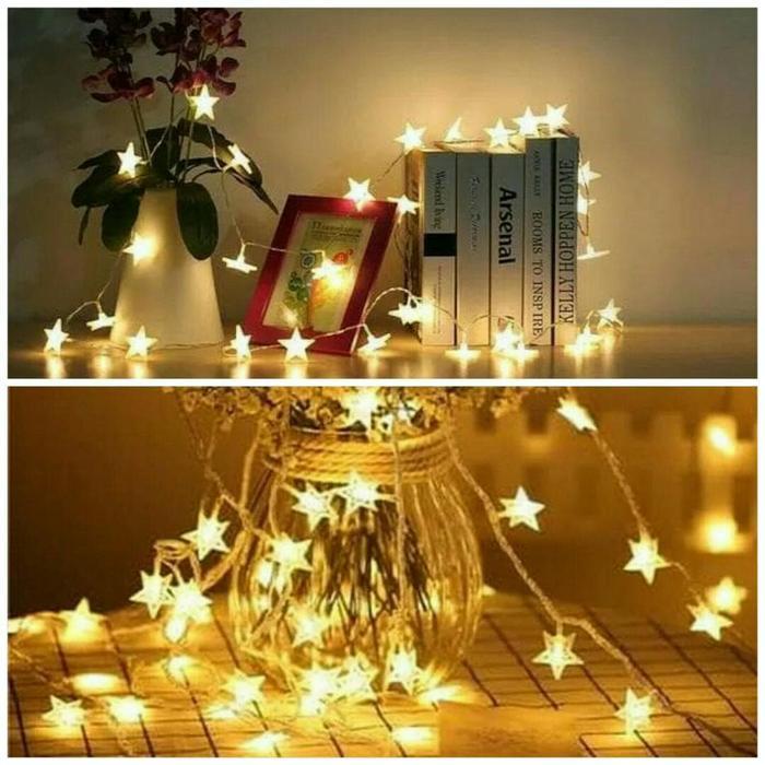 Star Small Lampu Led Dekorasi 10M Bintang Kecil Tumblr Natal