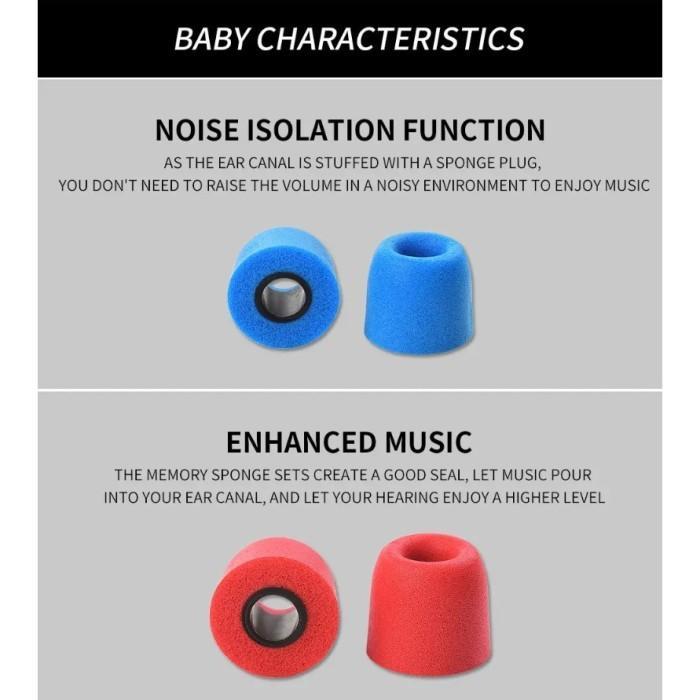 93f64- Qkz T400 Earphone Tips Memory Foam Noise Isolating Memory Foam Eartips